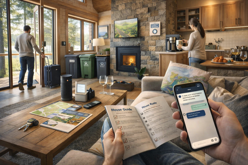 Vacation rental with guest using Guestr.ai knowledge base